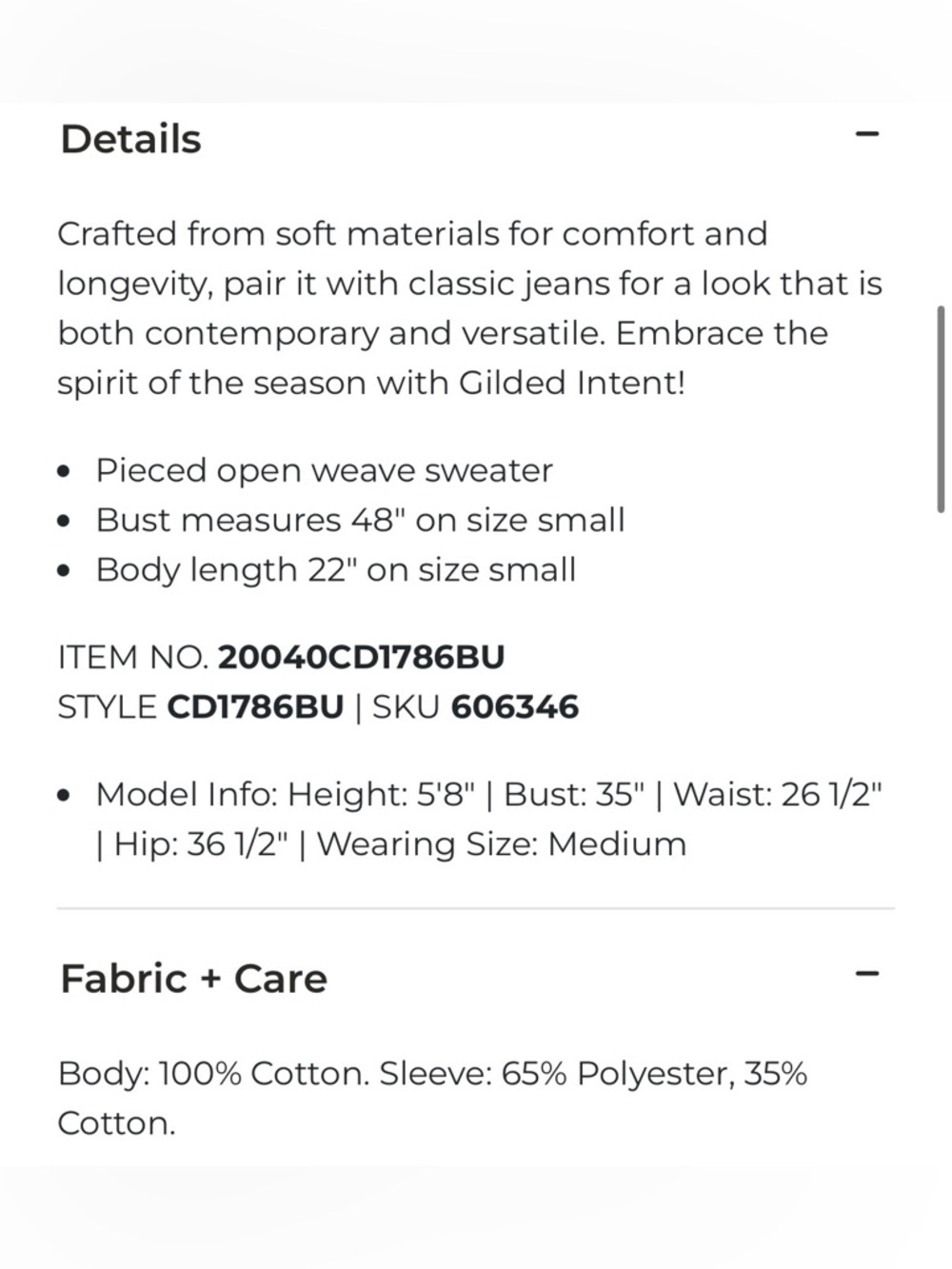NWT Gilded Intent Mixed Sweater - Picture 7 of 7